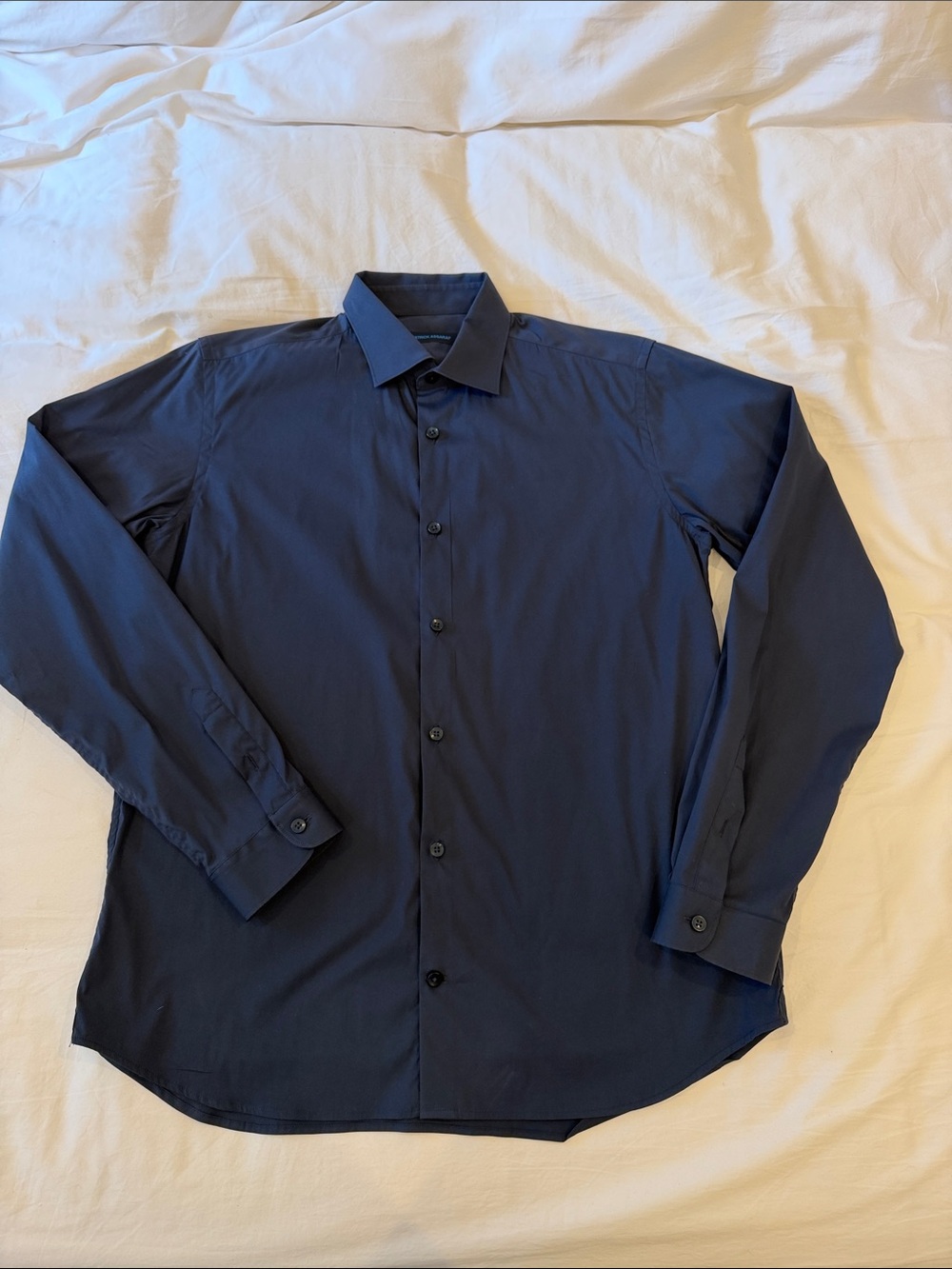 Patrick Assaraf Men's Slim Fit Long-Sleeve Navy Dress Shirt